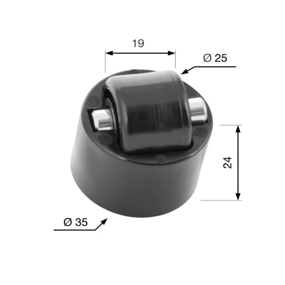 Puha padlókhoz való konténerkerék átmérő 25 mm