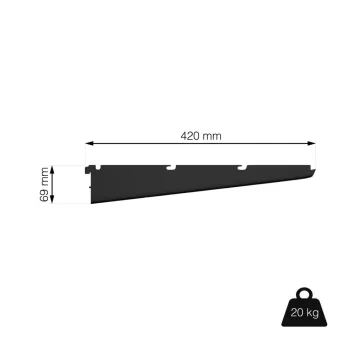 Drótpolc tartó, 420 mm, matt fekete