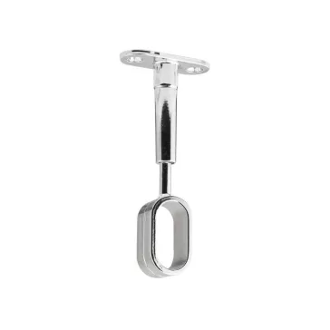   Ovális ruhaakasztó rúdtartó 30x15mm végigfutó / állítható króm