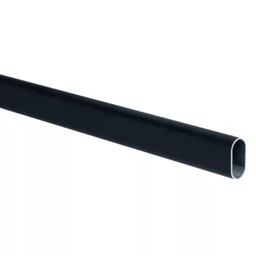 Ovális ruhaakasztó 1200x30x15mm fekete
