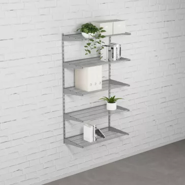 Falra szerelhető polcrendszer SINGLE, 1500x830 mm, ezüst