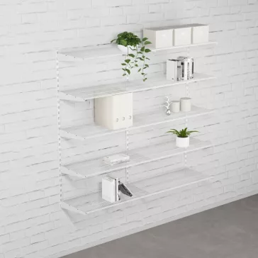 Fali polcrendszer DOUBLE, 1500x1630 mm, fehér