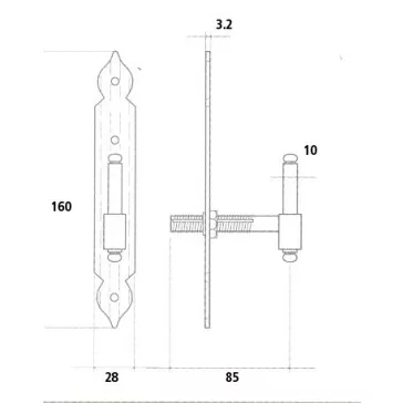 Zsalu Tokpánt Becsav.Q10Mm 16Cm Fekete Omad1215/16