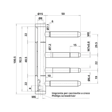 Táskapánt Matt Fekete 15 Mm 4 Csap Otlav 335/15 3R.Fás