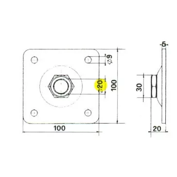 Talplemez M16 Forgásponthoz 80*80Mm 480016