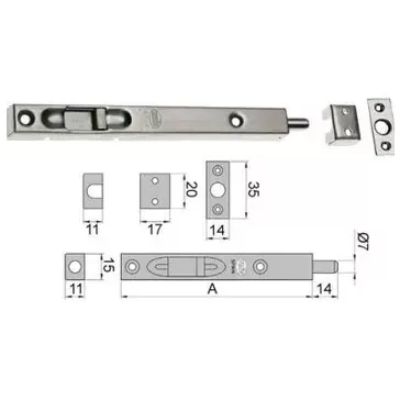 Ajtótolózár 110Mm Kétsz.Ajtóhoz R.M. Amig 400