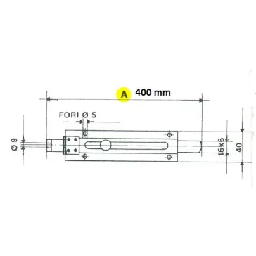 Épülettolózár 400Mm Lakatolh.Erős. Ibfm.38Tip