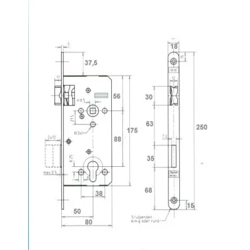 Cil.Bevéső Zártest 8Cm 88Mm Váltós Dorma 121.Wz.R.50.88