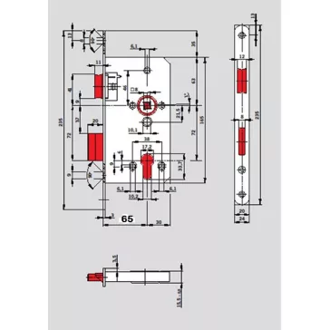 Cil.Bev.Zártest 65/72/8 E20 Dorma 371 51320010