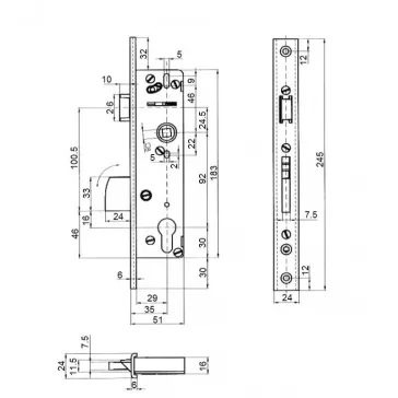 Portálzár 35/92/24U Billenőret. Mp Basic Xm1034333