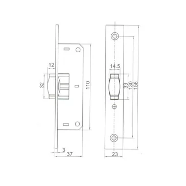 Ajtócsappantyú Görgős Króm. 160*37Mm Anbo 1255B