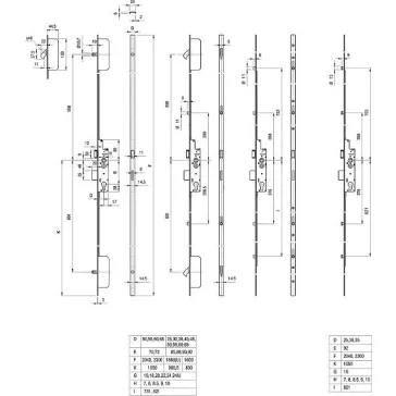 Többpontos Zár Multisoft R4 Görgős 2040 30/92/16/8