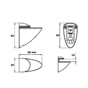 Üvegpolctartó Króm Mod.55 1Db Pelikán Amig/10Kg/