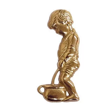 Wc Jelző Réz Kisfiú Pisilős 8,5Cm Piktogram