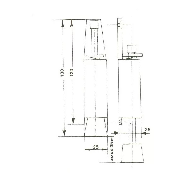 Ajtókitámasztó 130 Mm Kicsi Ezüst Taposós