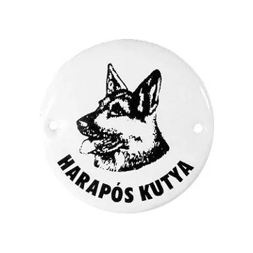 Harapós Kutyatábla Kerek Zománcozott 10Cm