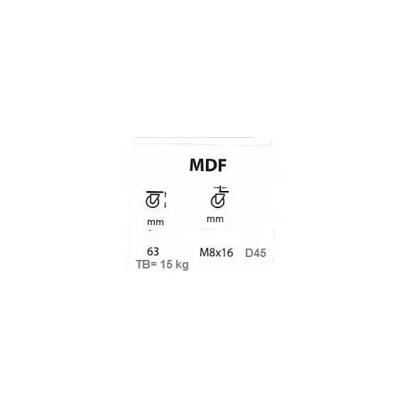 Gömb Kerék M8 45Mm Menetes Gumis Mdf/7