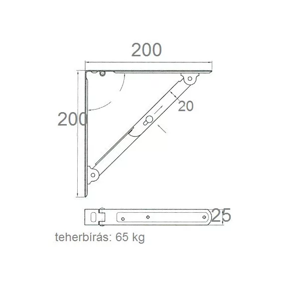 Polctartóvas Összecsukható Fehér 200*200 Mm
