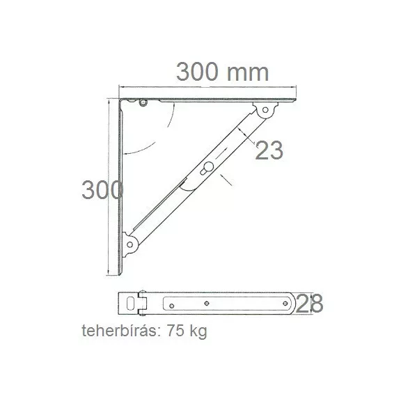 Polctartóvas Összecsukható Fehér 300*300 Mm