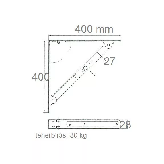 Polctartóvas Összecsukható Fehér 400*400 Mm