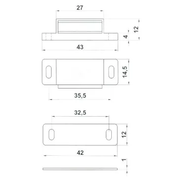 Mágneses Csappantyú 43Mm Fehér Mc902 2,25Kg, 54-3A