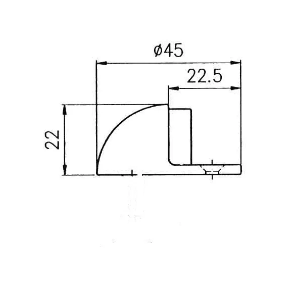 Ajtóütköző Félgömb Q45 Króm D3704,34-7Cp C-906