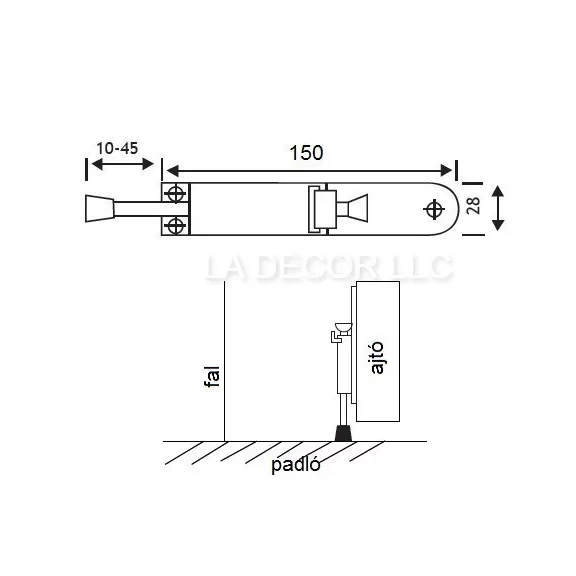 Ajtókitámasztó 160 Mm Szat.Nikkel Wl-152 Taposós