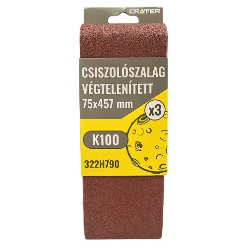 CSISZOLÓSZALAG VÉGTELEN 75*457MM K100 3DB/CSOM CRATER 