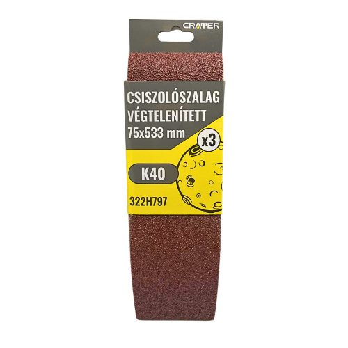 CSISZOLÓSZALAG VÉGTELEN 75*533MM K40 3DB/CSOM CRATER