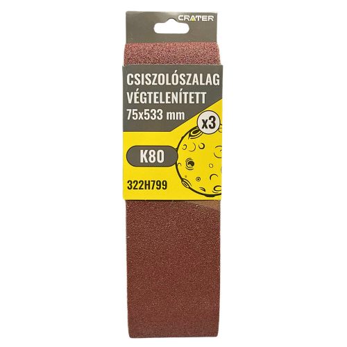 CSISZOLÓSZALAG VÉGTELEN 75*533MM K80 3DB/CSOM CRATER