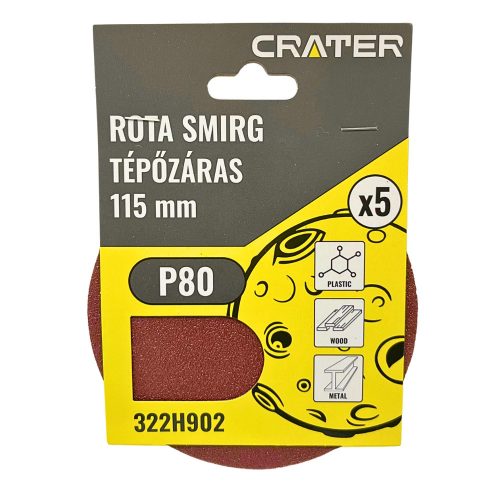 ROTA SMIRG TÉPŐZÁRAS 115MM P80 5DB/CS. CRATER 