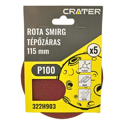 ROTA SMIRG TÉPŐZÁRAS 115MM P100 5DB/CS. CRATER 