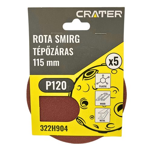 ROTA SMIRG TÉPŐZÁRAS 115MM P120 5DB/CS. CRATER 
