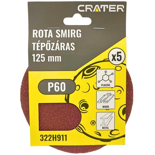 ROTA SMIRG TÉPŐZÁRAS 125MM P60 5DB/CS. CRATER 