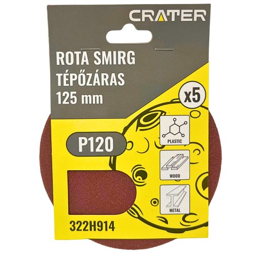 ROTA SMIRG TÉPŐZÁRAS 125MM P120 5DB/CS. CRATER 