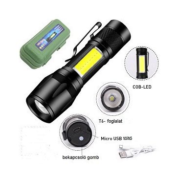 Zseblámpa Akkumulátoros Usb Töltővel Ce 7-5