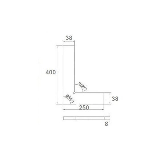 Derékszög Lakatos 400*250Mm Sima Szalkai