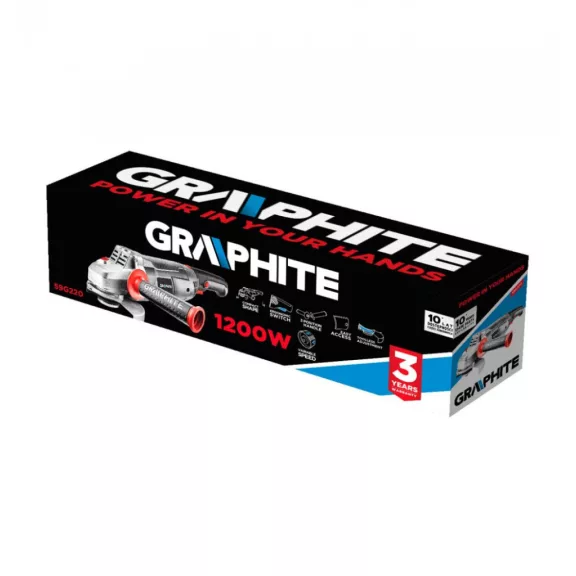 Sarokcsiszoló 1200W Fsz. 125Mm 3,8Kg Graphite