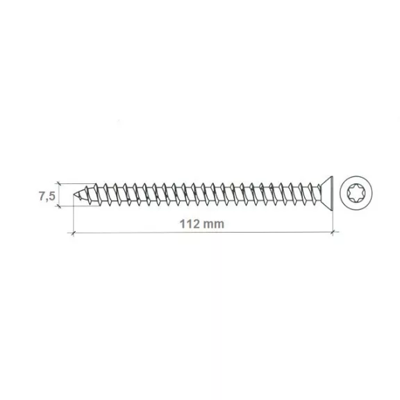Tokrögzitö Csavar /Torx30/ 7.5*112 Mm