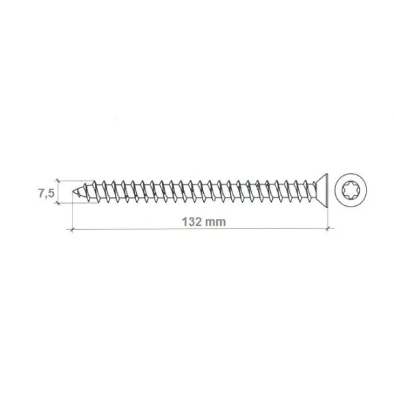Tokrögzitö Csavar /Torx30/ 7.5*132 Mm