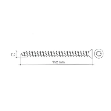 Tokrögzitö Csavar /Torx30/ 7.5*152 Mm