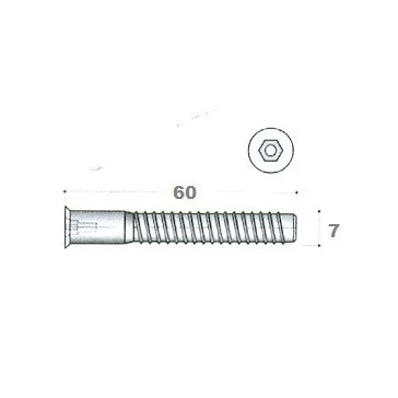 Comprimat Csavar Bkny Furat. 7.0*60 Mm