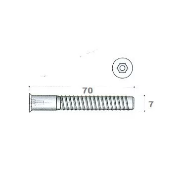Comprimat Csavar Bkny Furat. 7.0*70 Mm