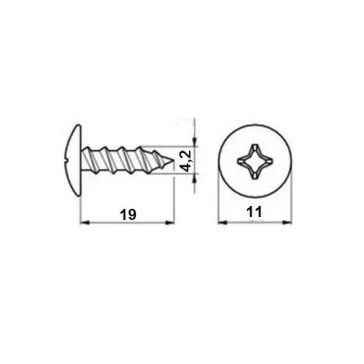 Lemezcsavar Önfúró 4,2*19Mm Opel