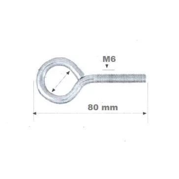 Szemescsavar 50Db/Cs Fém M6*80 Mm