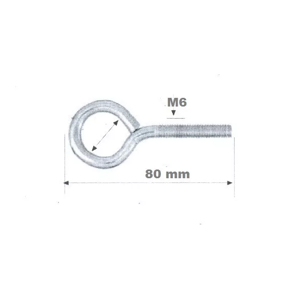 Szemescsavar 50Db/Cs Fém M6*80 Mm