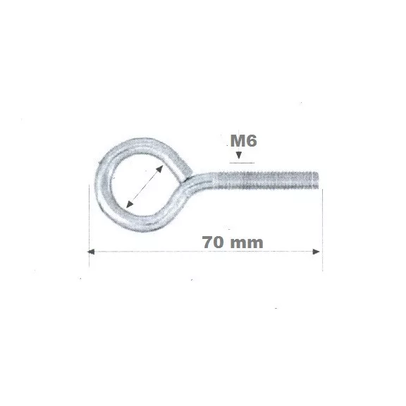Szemescsavar 50Db/Cs Fém M6*70Mm