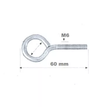 Szemescsavar Fém M6*60Mm