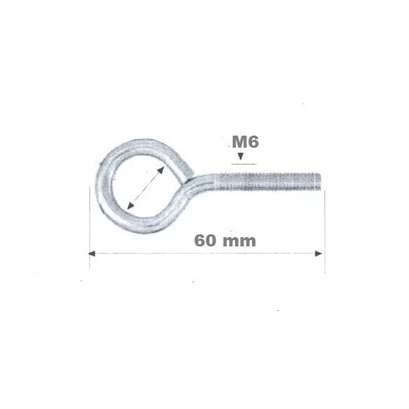 Szemescsavar Fém M6*60Mm