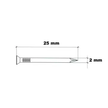 Betonszeg Lencsefejű Acél Panelszeg0,5Kg 2.0*25Mm 800Db